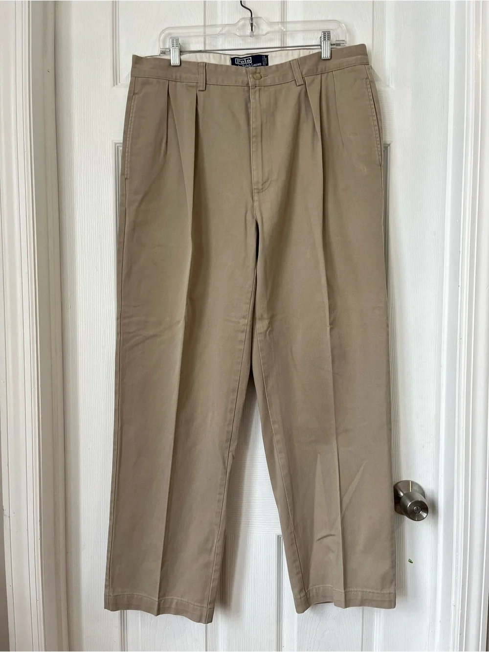 Polo Ralph Lauren Andrew pants Men’s Pleated Khaki tan Chinos pants size 36x30